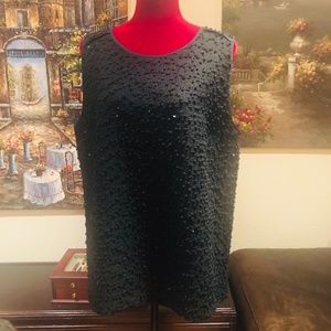 Ann Taylor Black Sequin Shell